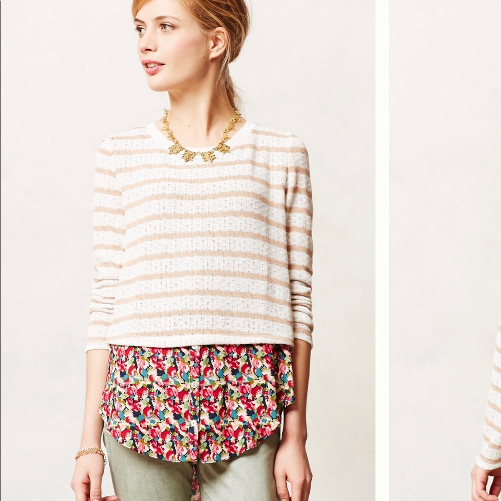 Anthropologie Layered Ginny Pullover. size M.